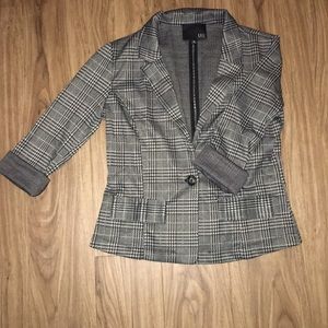 Black/White Plaid Blazer